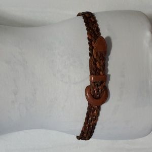 ECHO Brown Leather Braided Belt